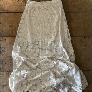 Elegant Cream Maxi Skirt